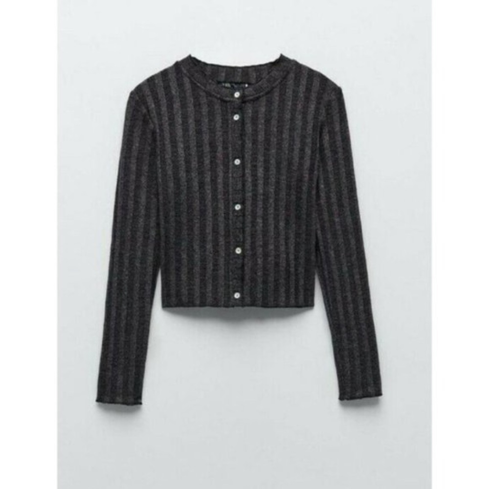 ZARA Ribbed Long Sleeve Cardigan